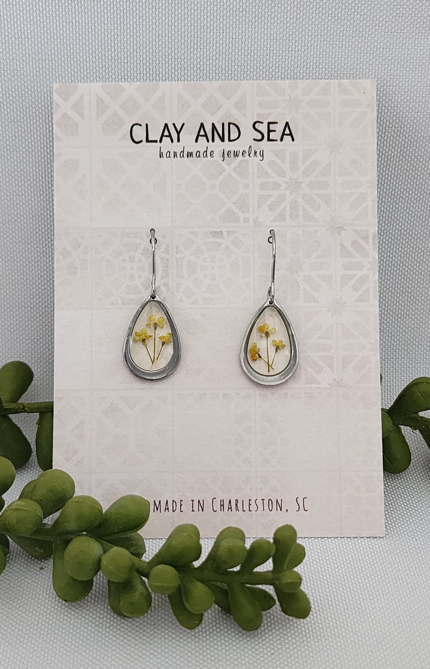 Real Pressed Dainty Flower Earrings- Multiple Colors