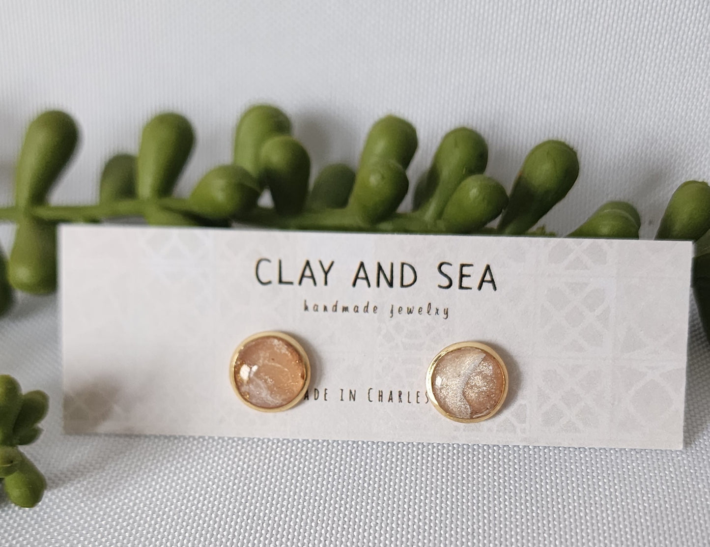 Light Pink Stud Earrings