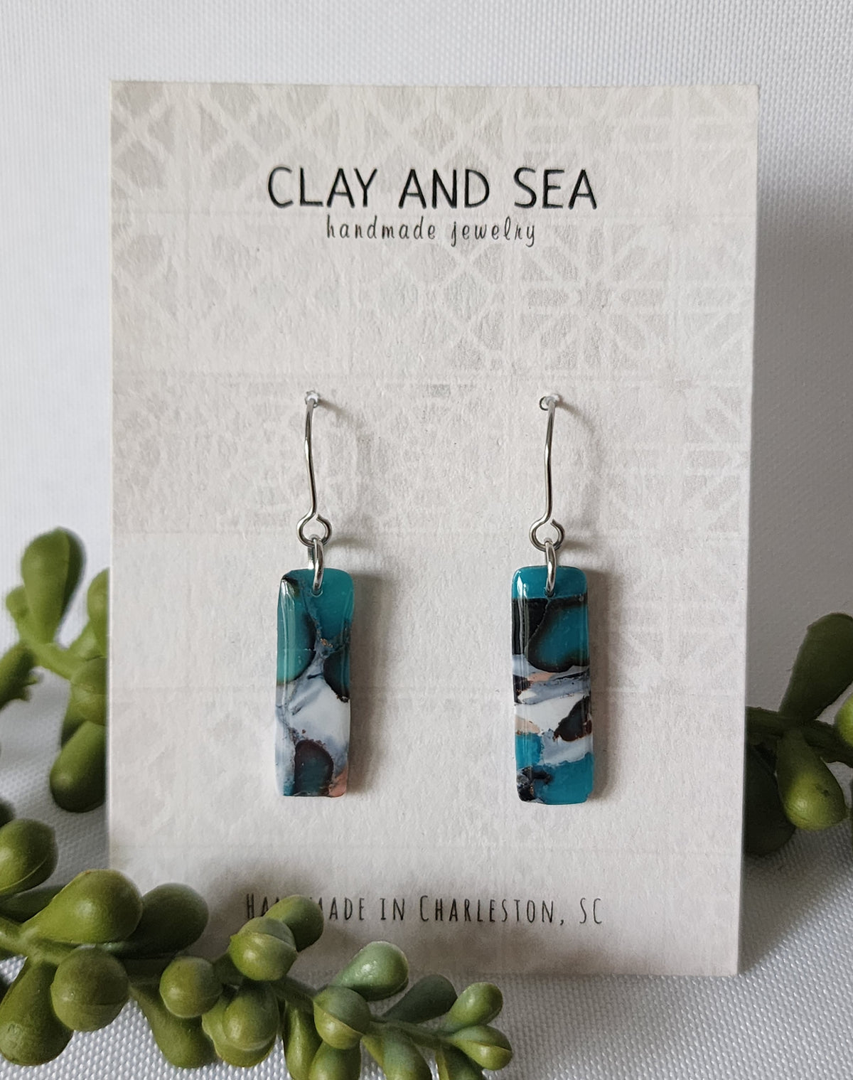 White Buffalo Turquoise Earrings