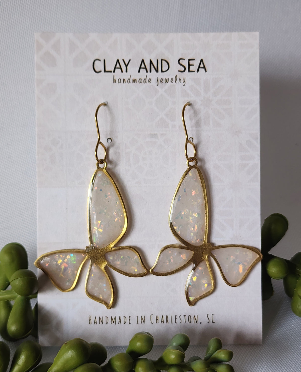 Opal Earrings in Butterfly