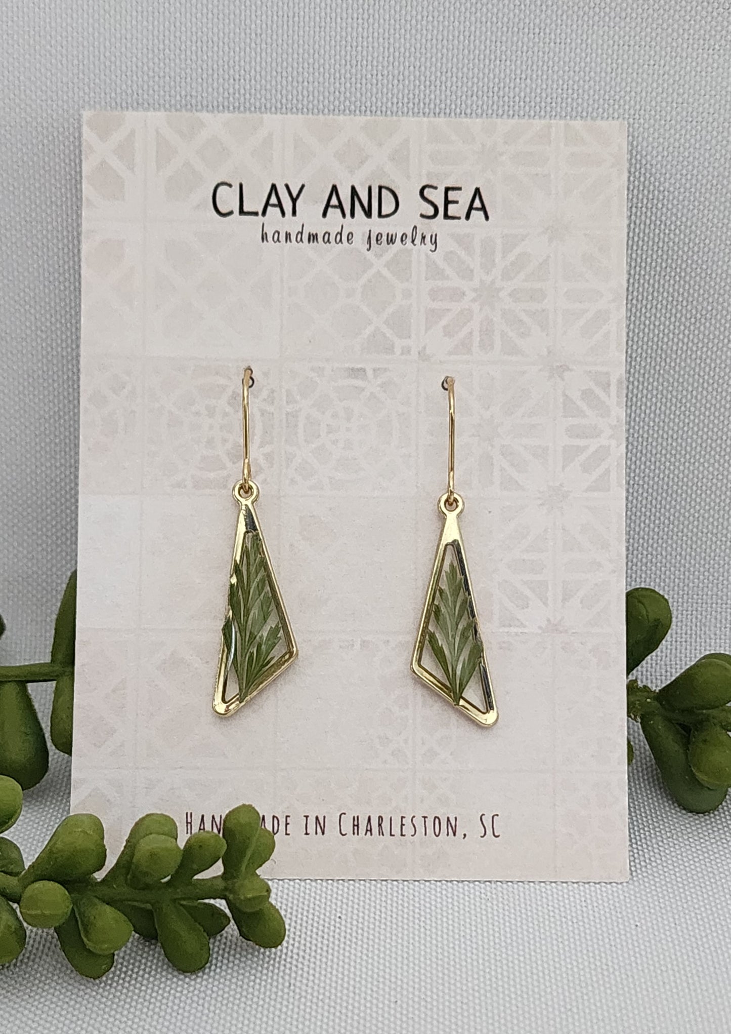 Real Pressed Fern Earrings- Multiple Shapes
