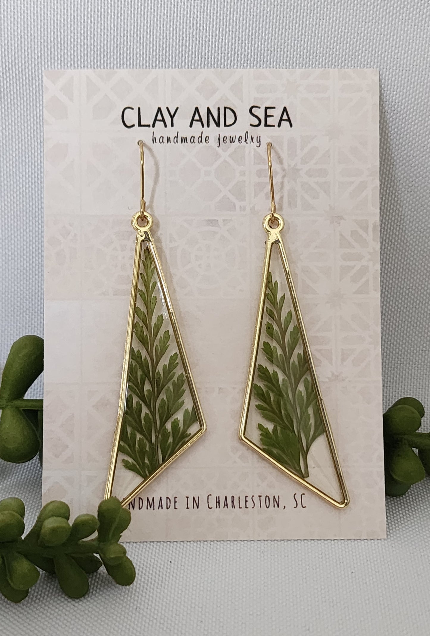 Real Pressed Fern Earrings- Multiple Shapes