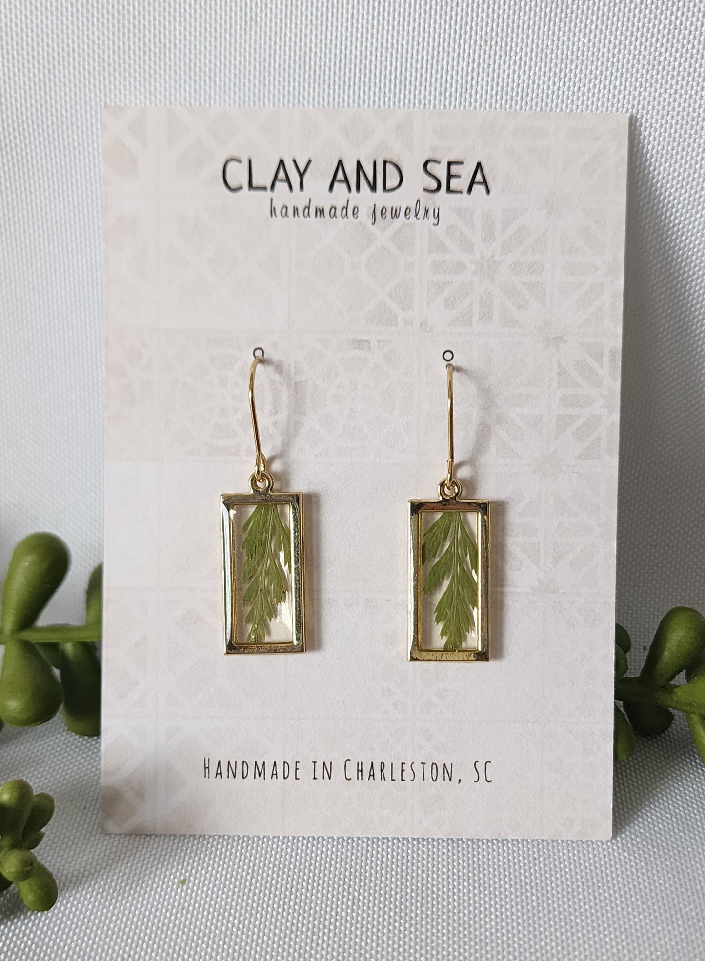 Real Pressed Fern Earrings- Multiple Shapes