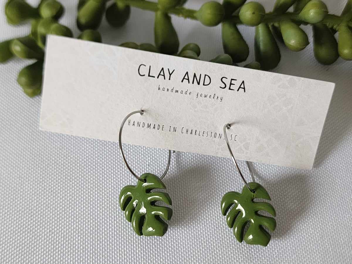 Monstera Leaf Earrings Multiple Designs