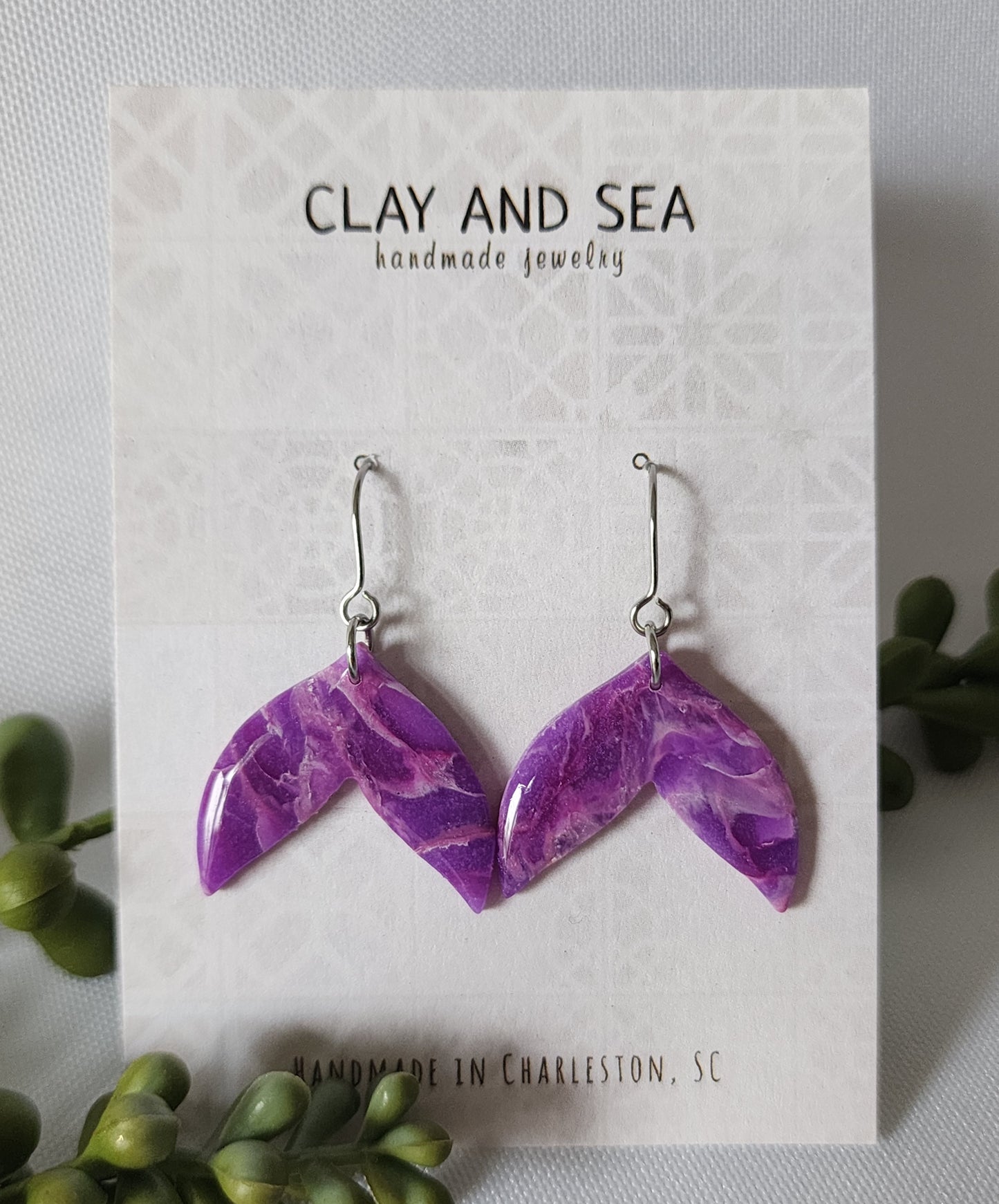 Mermaid & Whale Tale Earrings Multiple Colors