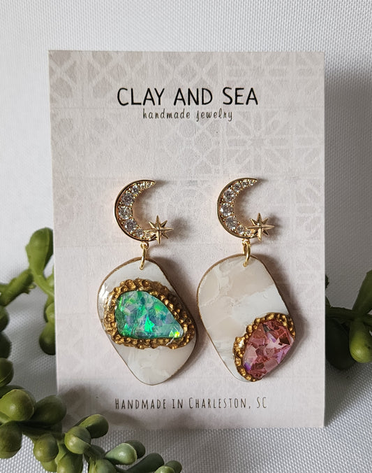 Celestial Gem Drop Earrings