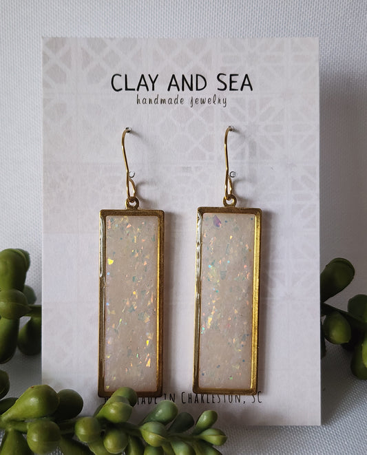 Opal earrings in Rectangle