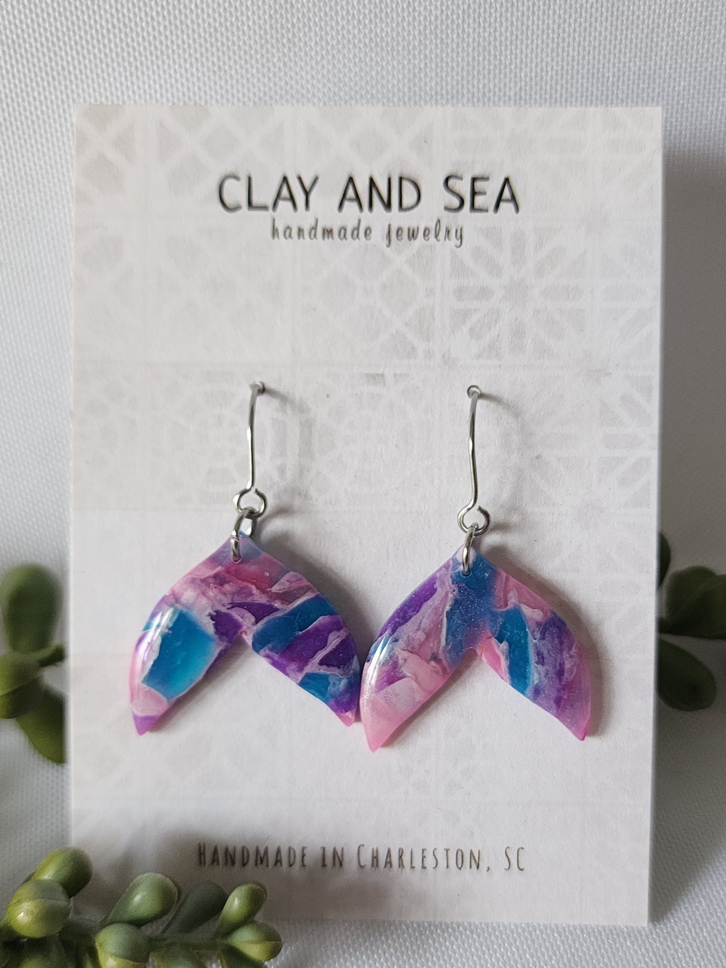 Mermaid & Whale Tale Earrings Multiple Colors