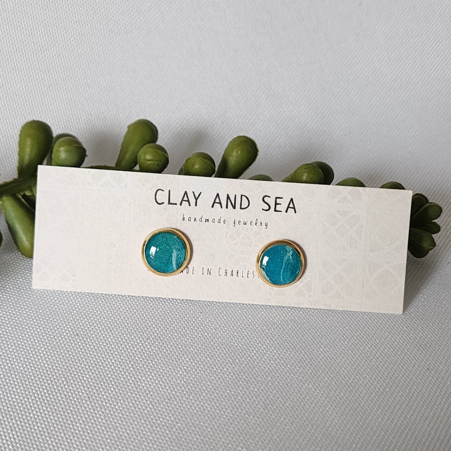 Turquoise Blue Stud Earrings