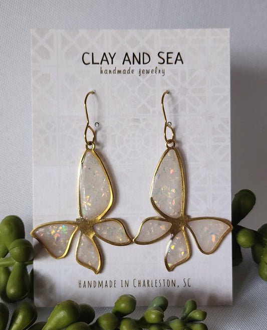 Opal Earrings in Butterfly