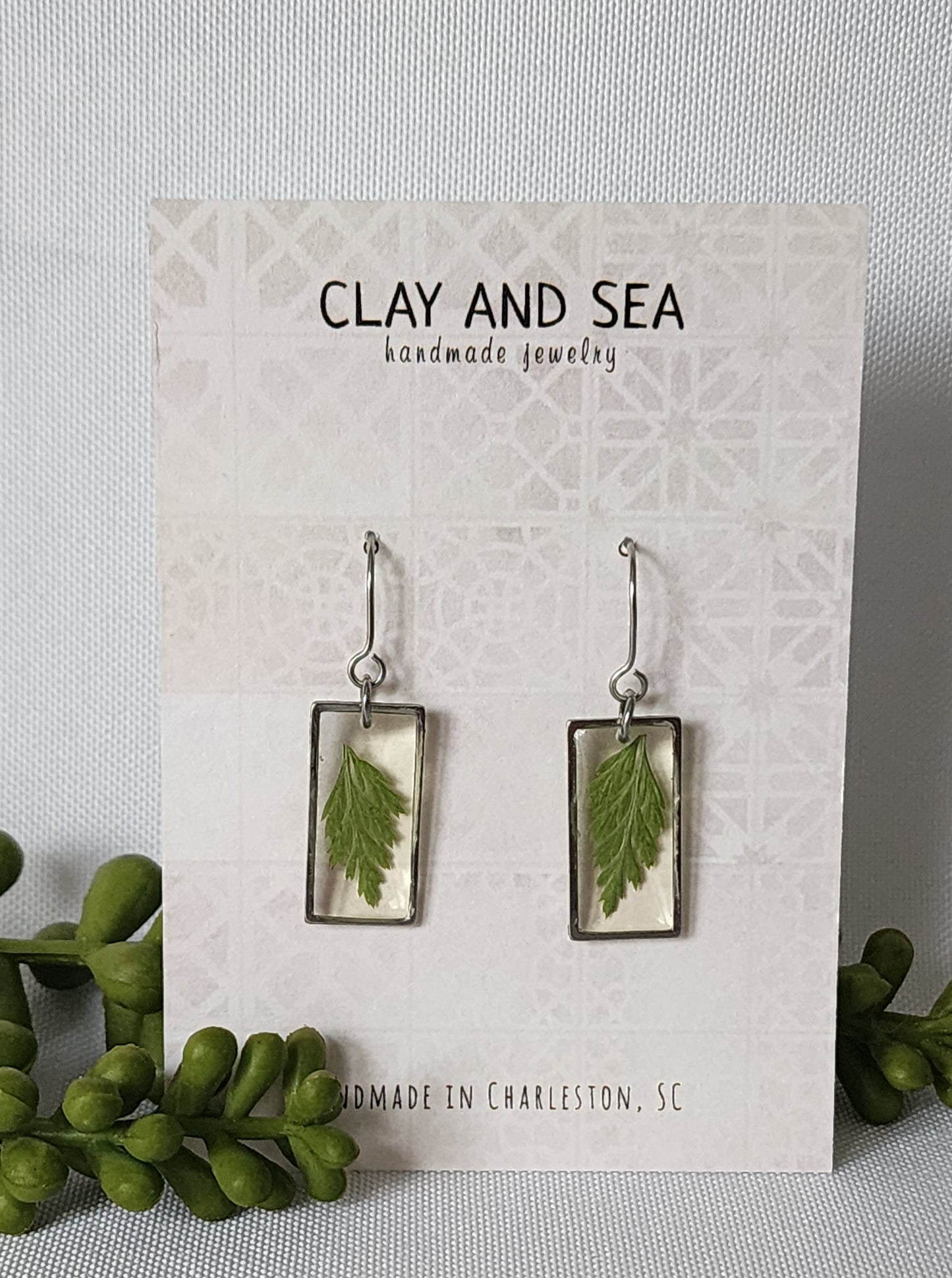 Real Pressed Fern Earrings- Multiple Shapes